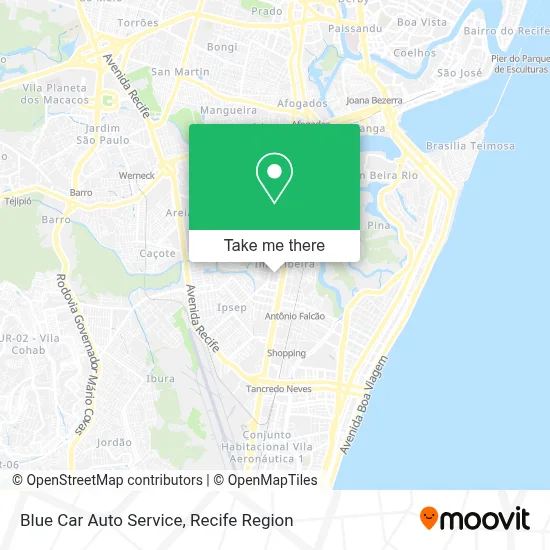 Blue Car Auto Service map