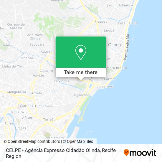 Mapa CELPE - Agência Expresso Cidadão Olinda