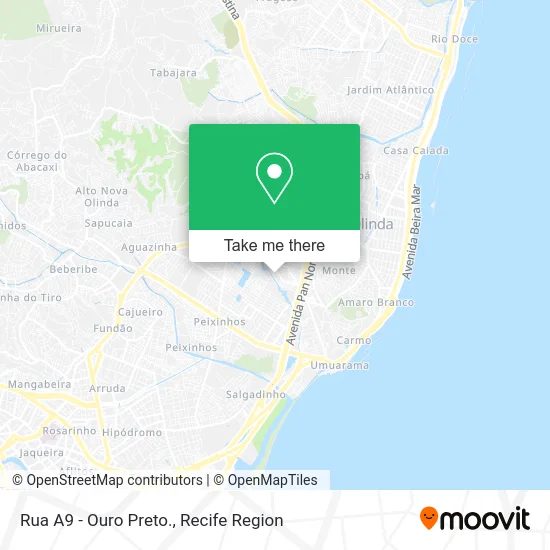 Rua  A9 - Ouro Preto. map