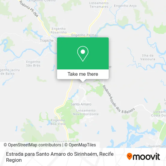 Estrada para Santo Amaro do Sirinhaém map