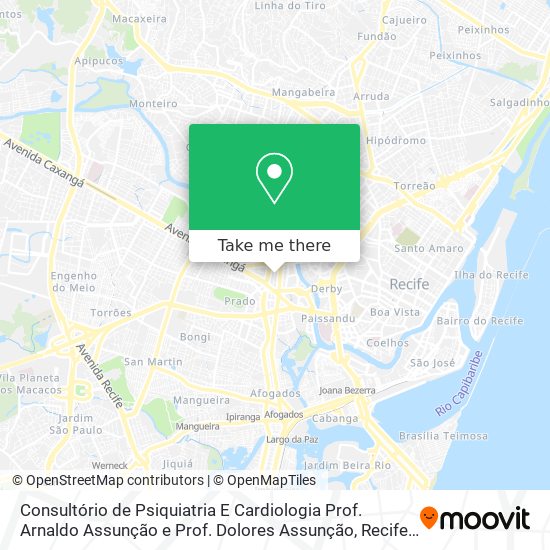 Consultório de Psiquiatria E Cardiologia Prof.  Arnaldo  Assunção e Prof. Dolores Assunção map