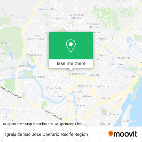 Mapa Igreja de São José Operário