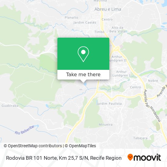 Rodovia BR 101 Norte, Km 25,7 S / N map