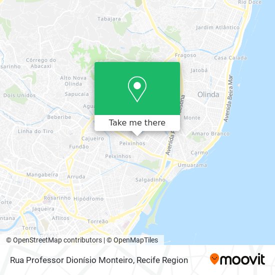 Mapa Rua Professor Dionísio Monteiro