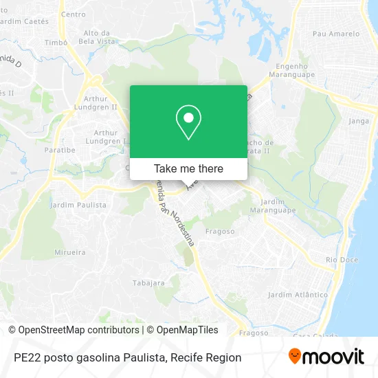 PE22 posto gasolina Paulista map