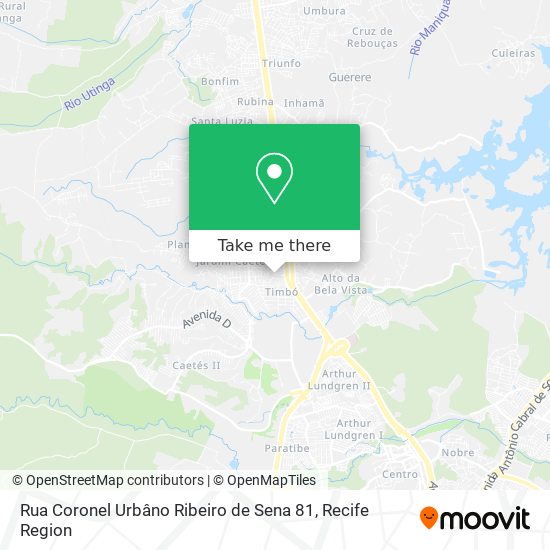 Mapa Rua Coronel Urbâno Ribeiro de Sena 81