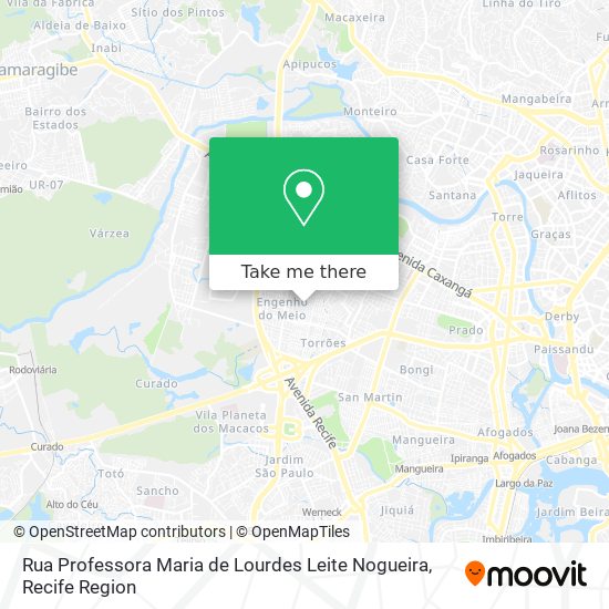 Mapa Rua Professora Maria de Lourdes Leite Nogueira