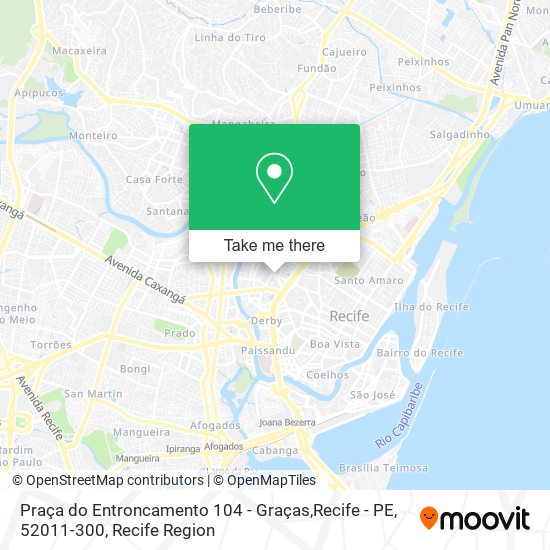 Mapa Praça do Entroncamento 104 - Graças,Recife - PE, 52011-300