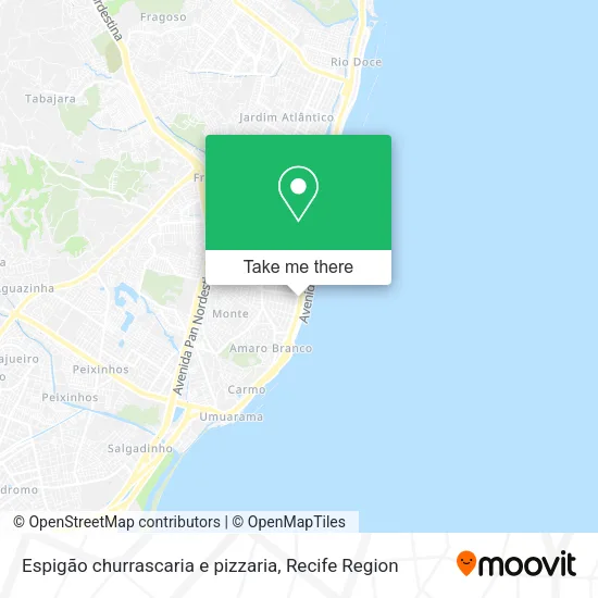 Espigão churrascaria e pizzaria map