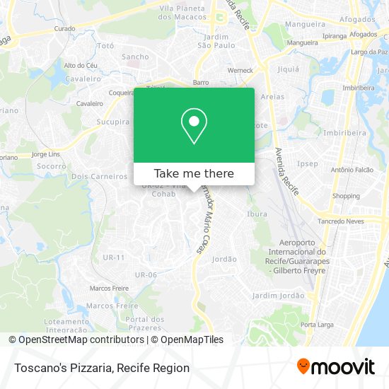 Toscano's Pizzaria map