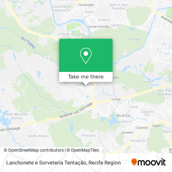 Lanchonete e Sorveteria Tentação map
