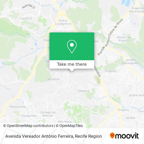 Avenida Vereador Antônio Ferreira map