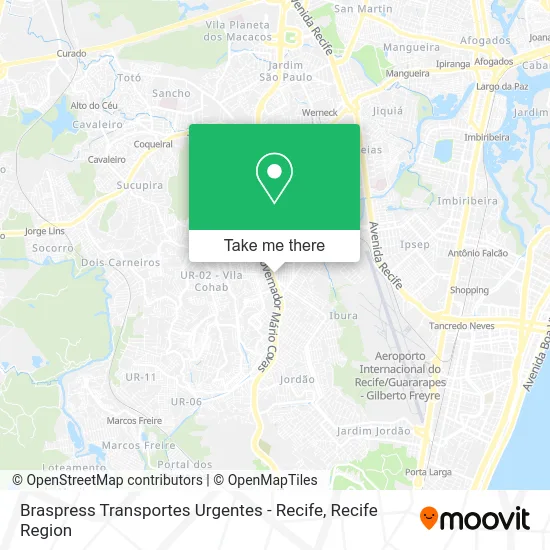 Braspress Transportes Urgentes - Recife map