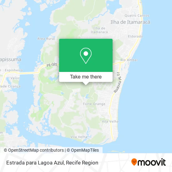 Estrada para Lagoa Azul map