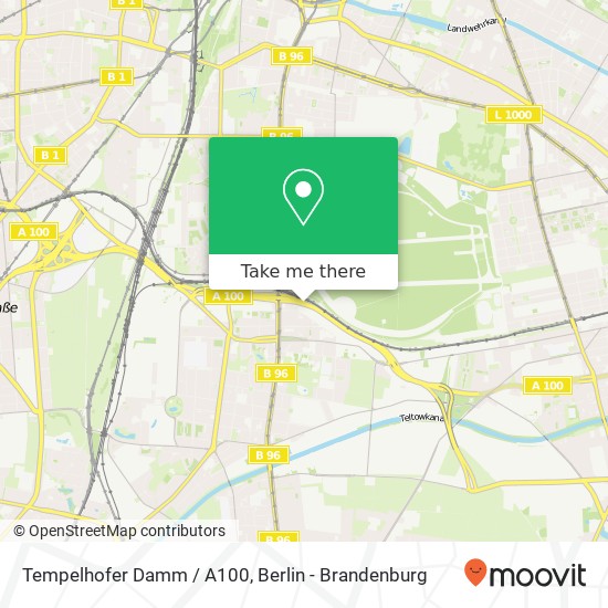 Карта Tempelhofer Damm / A100, Tempelhof, 12099 Berlin