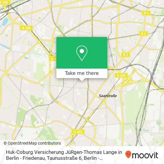 Huk-Coburg Versicherung JüRgen-Thomas Lange in Berlin - Friedenau, Taunusstraße 6 map