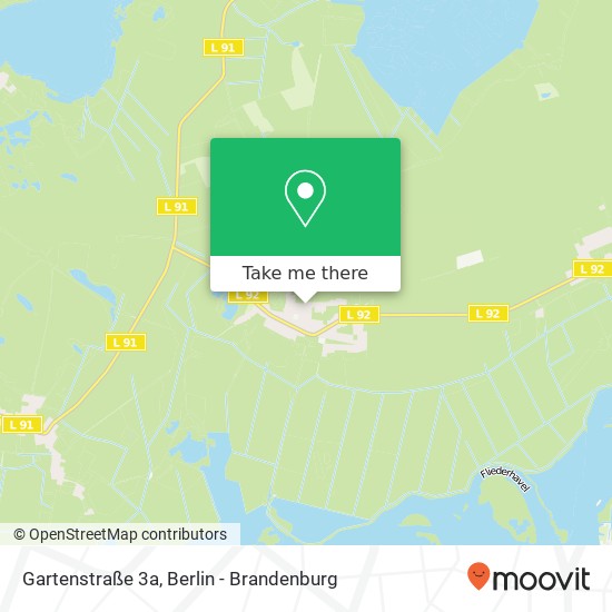 Карта Gartenstraße 3a, 14778 Roskow