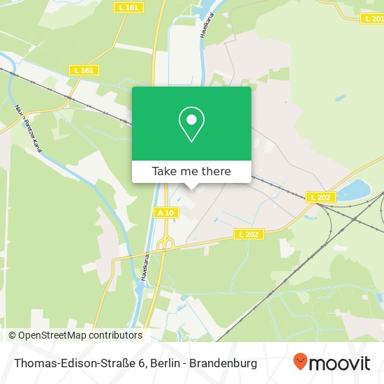 Карта Thomas-Edison-Straße 6, 14656 Brieselang