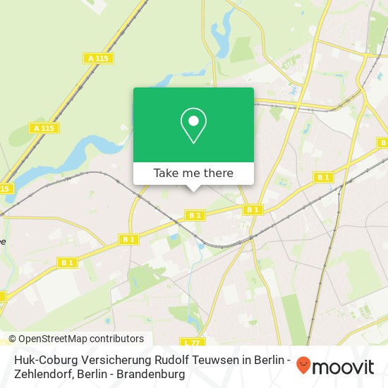 Huk-Coburg Versicherung Rudolf Teuwsen in Berlin - Zehlendorf, Glockenstraße 9 map