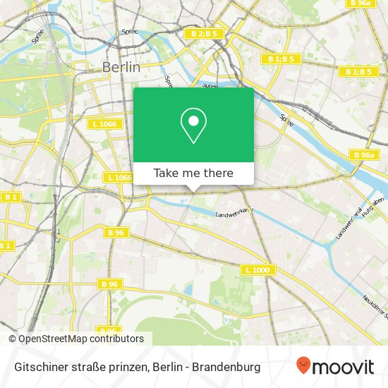 Карта Gitschiner straße prinzen, Kreuzberg, 10969 Berlin