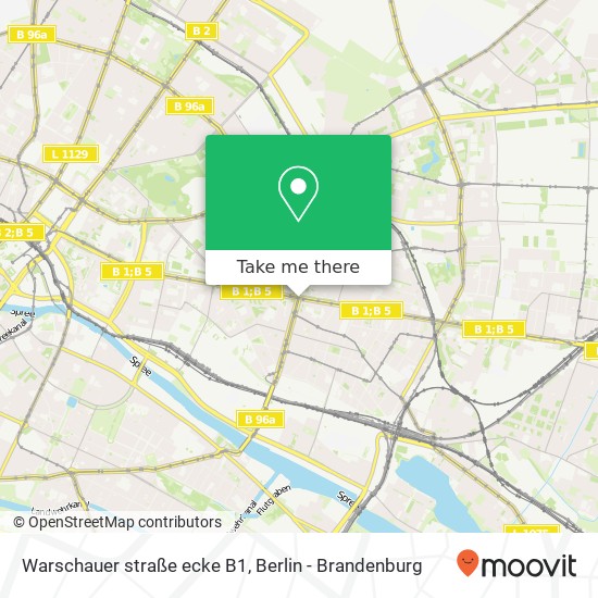 Warschauer straße ecke B1, Friedrichshain, 10243 Berlin map