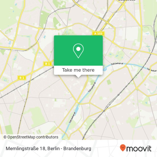 Карта Memlingstraße 18, Lichterfelde, 12203 Berlin