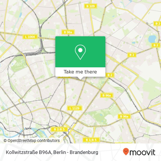 Карта Kollwitzstraße B96A, Prenzlauer Berg, 10435 Berlin