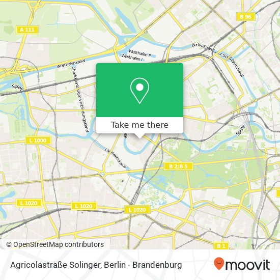 Карта Agricolastraße Solinger, Moabit, 10555 Berlin