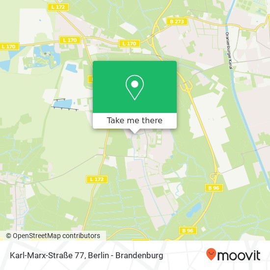 Карта Karl-Marx-Straße 77, 16767 Leegebruch