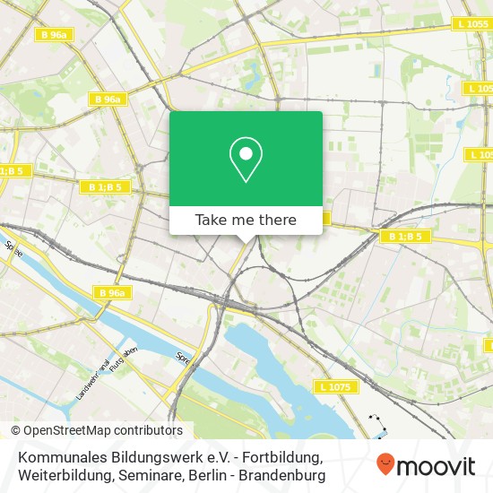 Kommunales Bildungswerk e.V. - Fortbildung, Weiterbildung, Seminare, Gürtelstraße 29A map