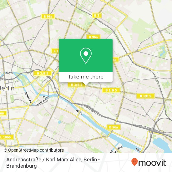 Andreasstraße / Karl Marx Allee, Friedrichshain, 10243 Berlin map