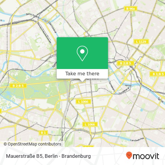 Карта Mauerstraße B5, Mitte, 10117 Berlin