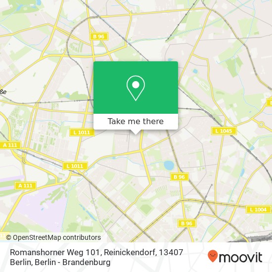 Карта Romanshorner Weg 101, Reinickendorf, 13407 Berlin