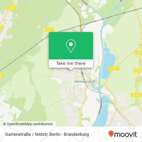 Карта Gartenstraße / feldstr, 16761 Hennigsdorf