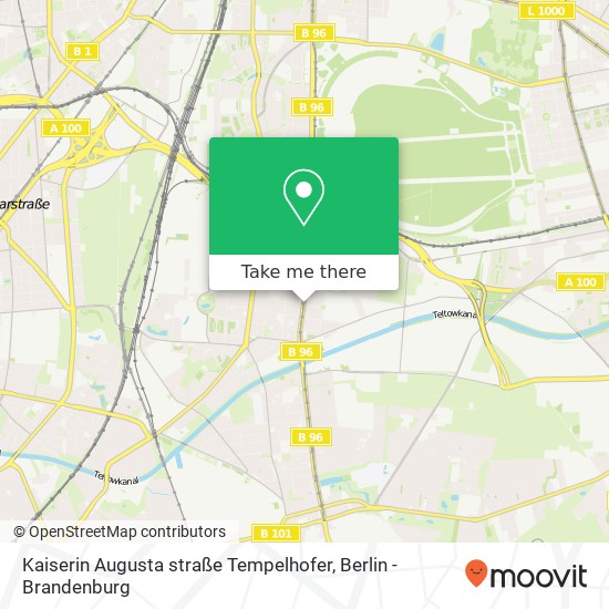 Карта Kaiserin Augusta straße Tempelhofer, Tempelhof, 12099 Berlin