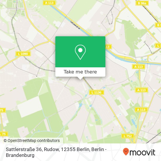 Карта Sattlerstraße 36, Rudow, 12355 Berlin