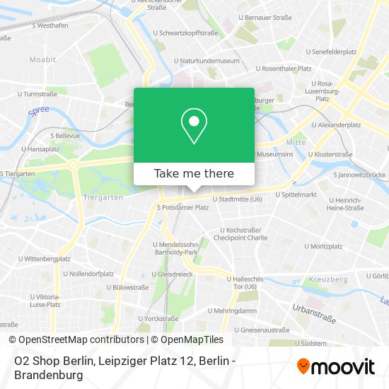 Карта O2 Shop Berlin, Leipziger Platz 12