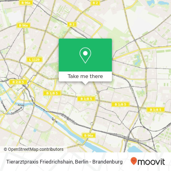 Карта Tierarztpraxis Friedrichshain, Auerstraße 44