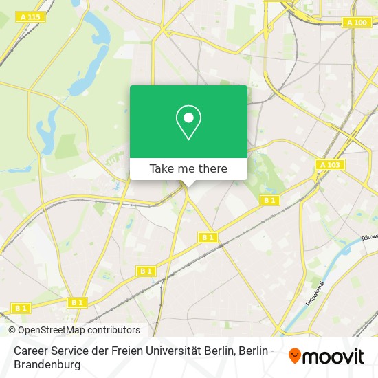 Карта Career Service der Freien Universität Berlin