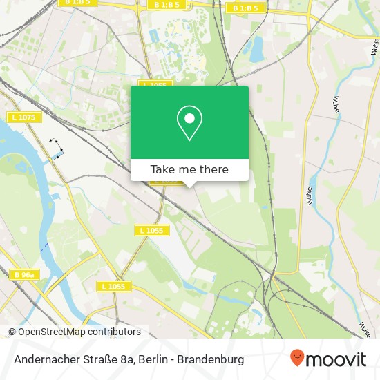 Карта Andernacher Straße 8a, Karlshorst, 10318 Berlin