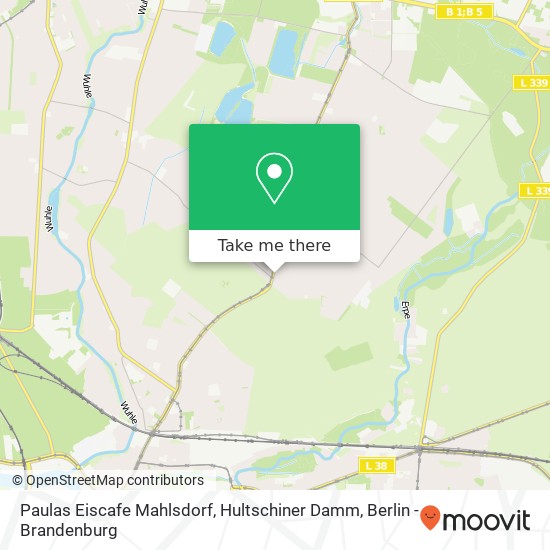 Paulas Eiscafe Mahlsdorf, Hultschiner Damm map