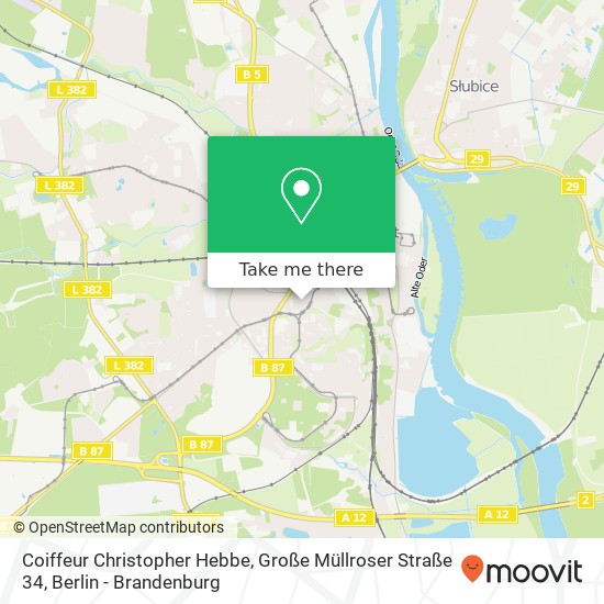 Карта Coiffeur Christopher Hebbe, Große Müllroser Straße 34