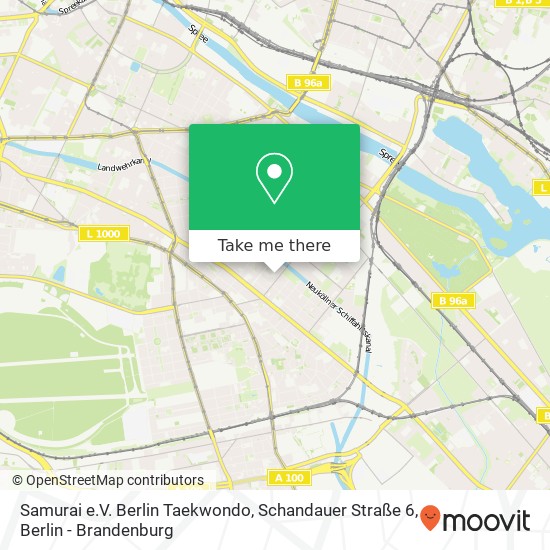 Карта Samurai e.V. Berlin Taekwondo, Schandauer Straße 6