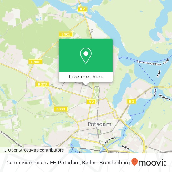 Карта Campusambulanz FH Potsdam, Kiepenheuerallee 5
