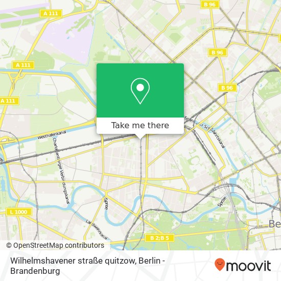 Карта Wilhelmshavener straße quitzow, Moabit, 10551 Berlin