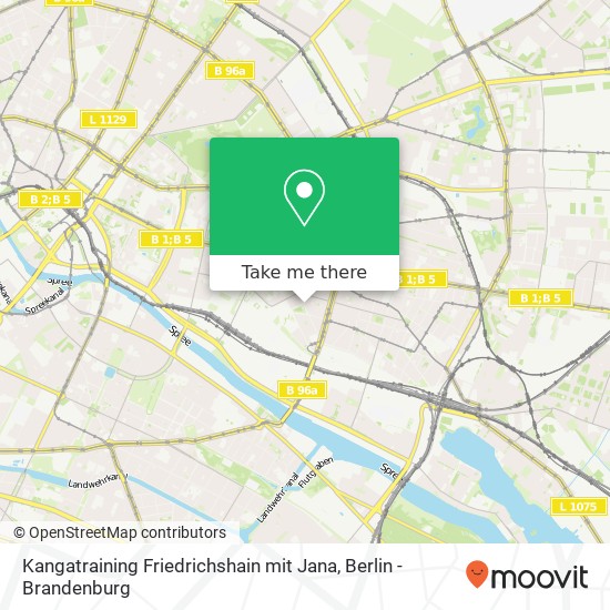 Карта Kangatraining Friedrichshain mit Jana, Gubener Straße 47