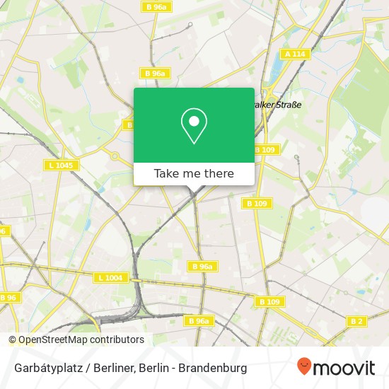 Карта Garbátyplatz / Berliner, Pankow, 13187 Berlin