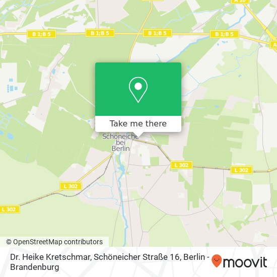 Карта Dr. Heike Kretschmar, Schöneicher Straße 16