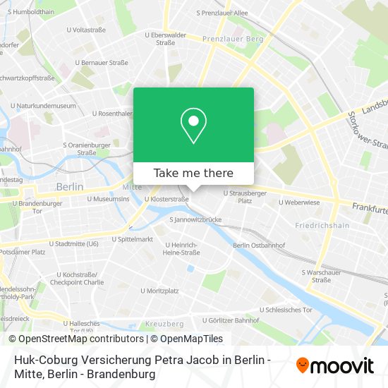 Huk-Coburg Versicherung Petra Jacob in Berlin - Mitte map