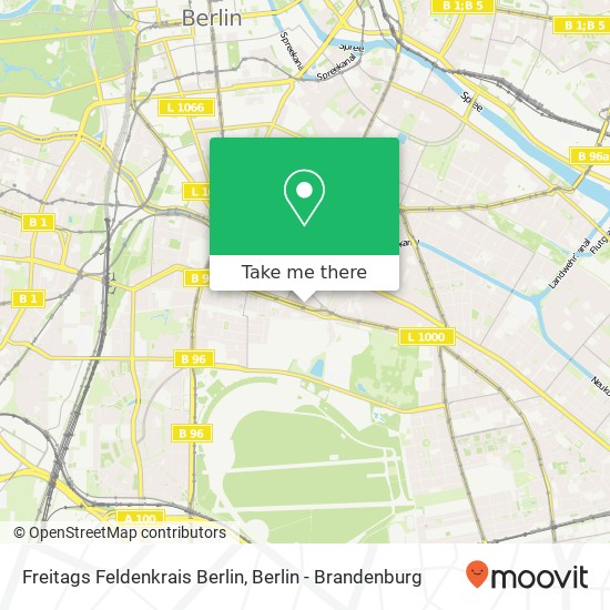 Карта Freitags Feldenkrais Berlin, Gneisenaustraße 62